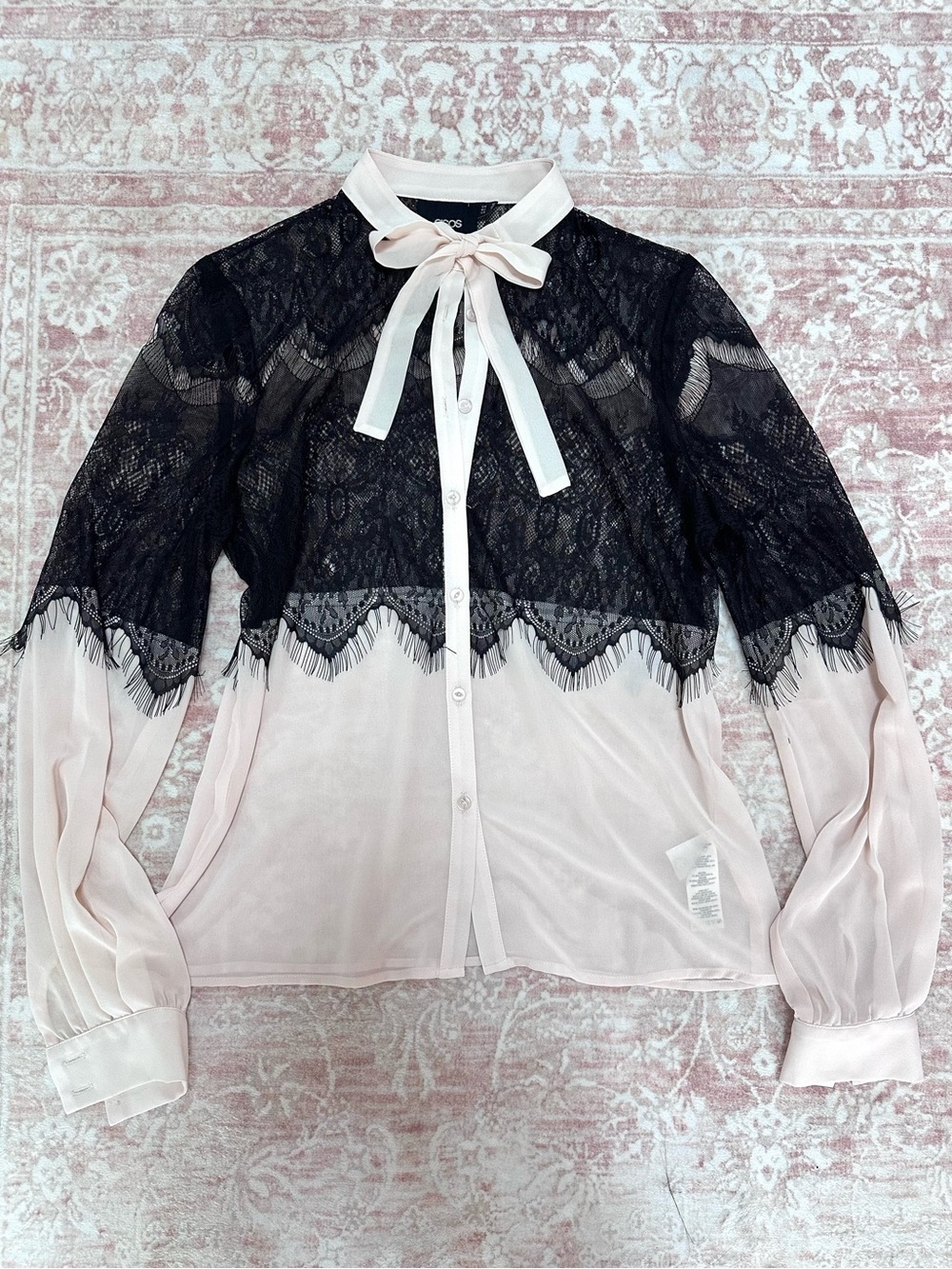 ASOS ๐ค Sheer Lace Buttoned Blouse - Picture 2 of 15